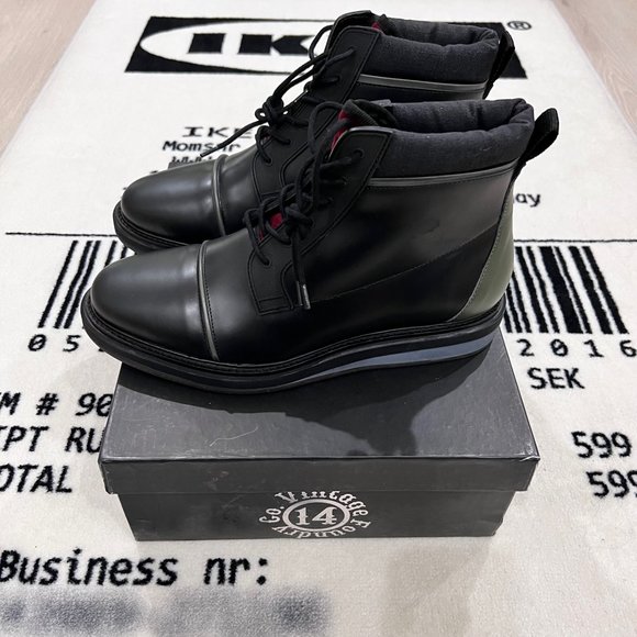 Vintage Foundry Co. Garnet Black Leather Lace Up Boot - Picture 4 of 8